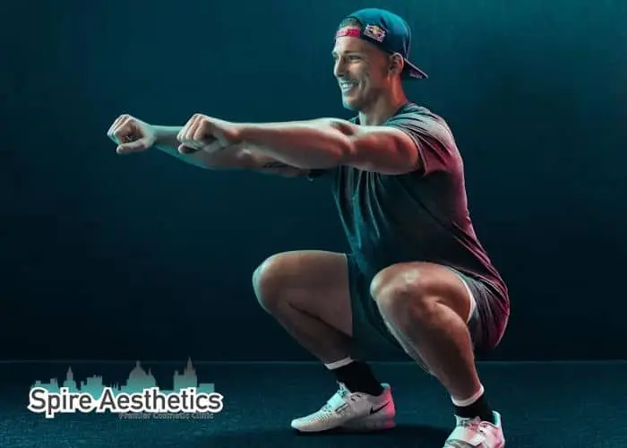 Image of man build leg muscle Herne through exercise